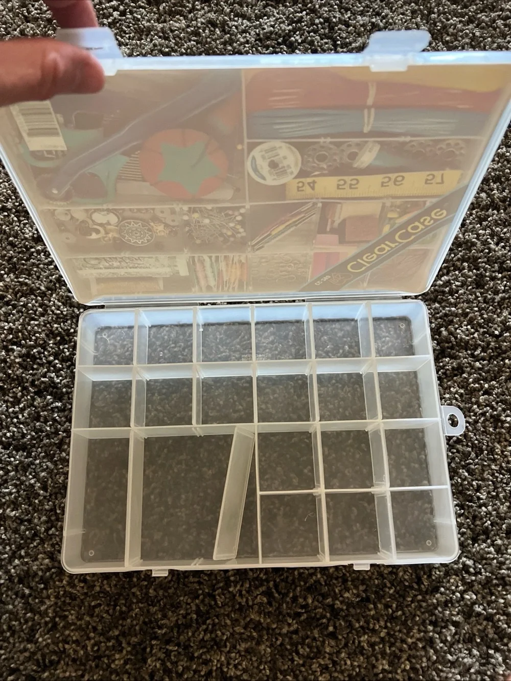 Clear Case Organizer - Clear Plastic Storage Box for Craft Supplies
